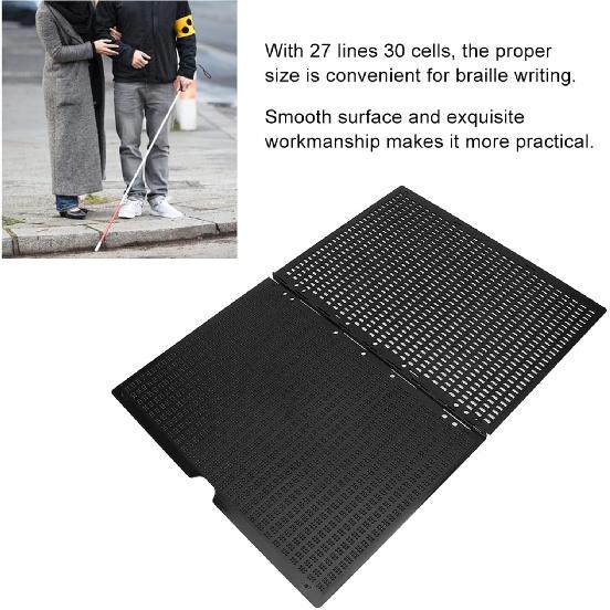 Slate and Braille,Braille Writing Slate with 27 Lines 30 Cells, and Braille Learning, Easy to Use for Braille Writing