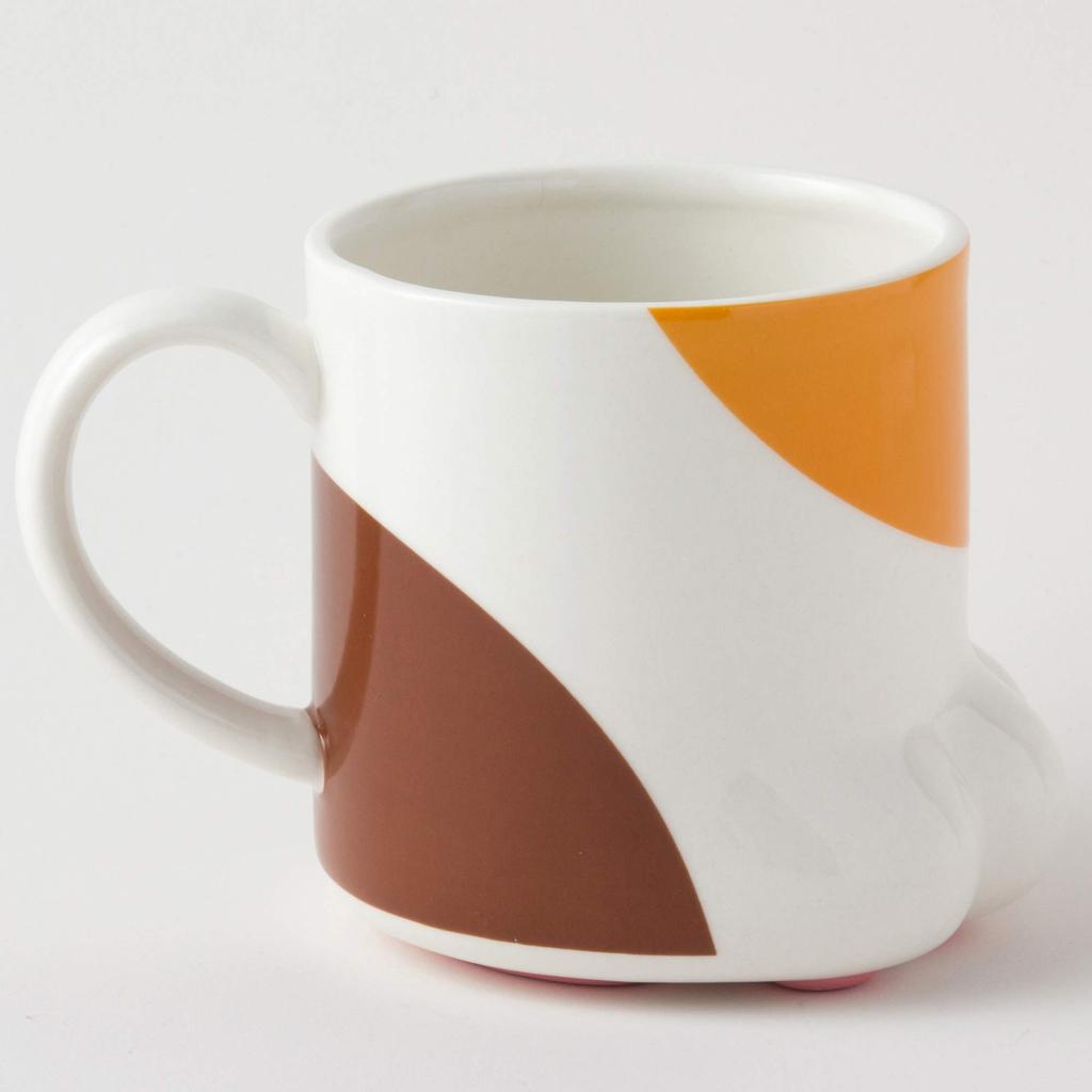 Sun Art Cute Tableware Paw Calico "Cat's Print" Mug, 250cc, White, SAN2235-3