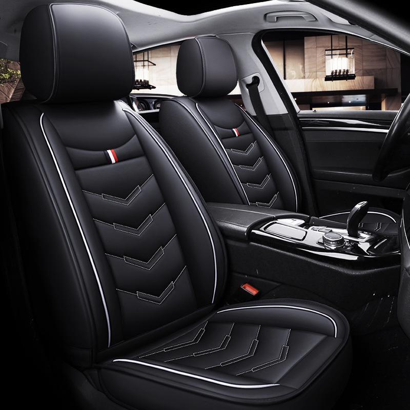 Universal Full Leather Breathable Car Seat Covers - Wear-Resistant, Full Surround, and Fits Five-Seat Interiors