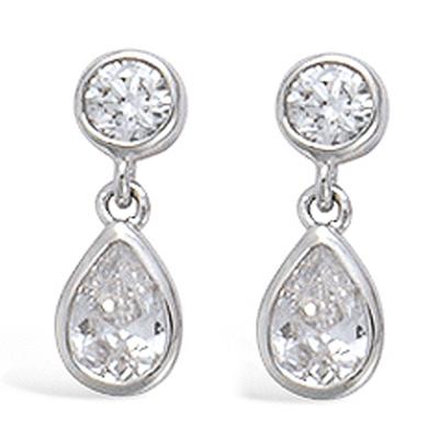 [L1830] - Silver Earrings 'Damoiselles' Silver White (rhodium-plated) - 13x5 Mm