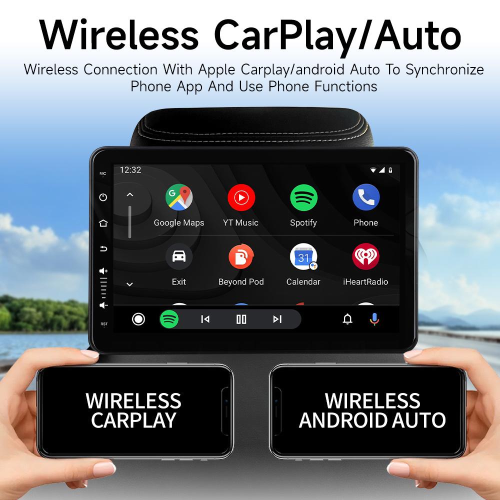 JIUYIN 10,1 Zoll Apple CarPlay Android Auto Kopfstützenmonitor Display Touchscreen Für Rücksitz Mulitimedia Automotiva Voiture