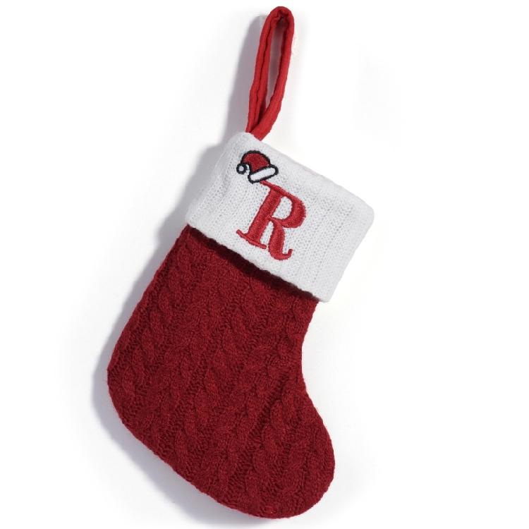 Holiday Knitted Christmas Letter Stocking Decorations Individualized Fireplaces Stockings Gift Sacks Party Decoration