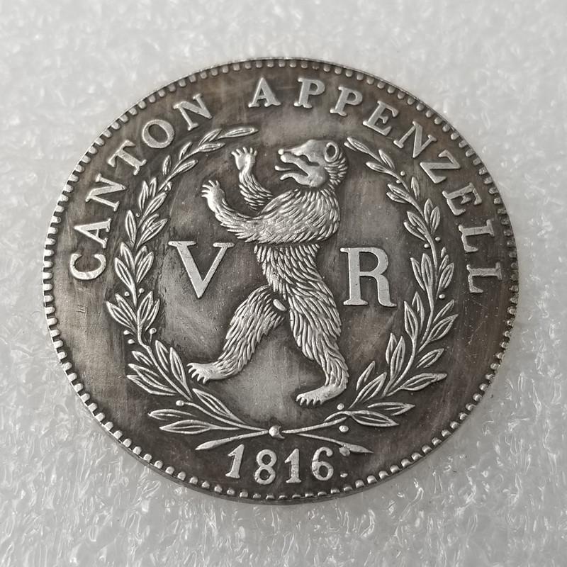 Antique 1816 Silver-Plated Brass Silver Dollar Round #136 Copper