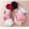 Children's Slim Fit Knit Sweater with High Neck and Velvet Lining for Autumn and Winter.
