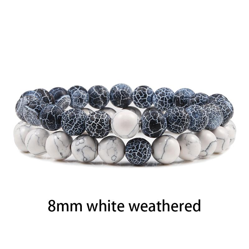 New Design Set Bracelet Couples Natural Stone Bracelets Tiger Eye Beaded Yoga Bracelets for Men Women Elastic Rope Jewelry