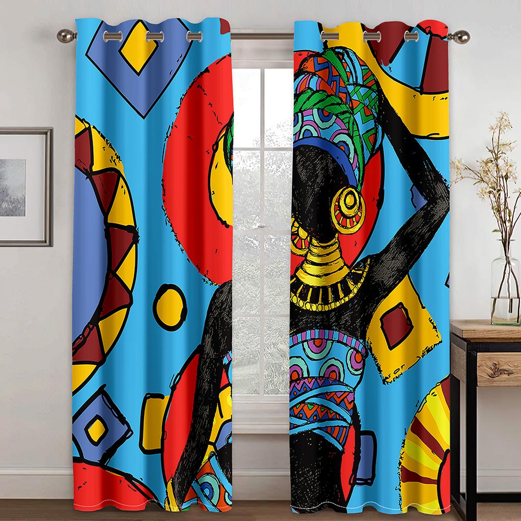 Floral Butterfly Print Drapery Room Decor Grommet Drapes for Bedroom Living Room Curtain With Hooks Rod Pocket