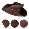 Faux Leather Pirate Hat Captain Brown Hat for Adult Men Women Cosplay Costume Accessories Exquisite Photography Props Halloween