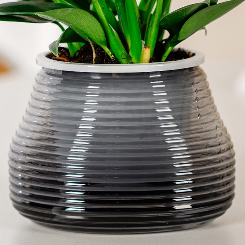 Tembel Saksı Otomatik Su Emici Saksı Çift Katmanlı Plastik Kendinden Sulamalı Saksı Ofis Hidroponik Saksı