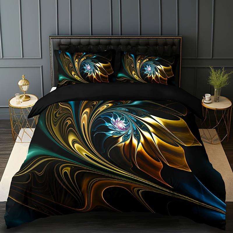Modern Abstract Marble Bedding Set Breathable All-Season Duvet Cover With 2 Pillowcases Machine Washable Home Dorm Decor