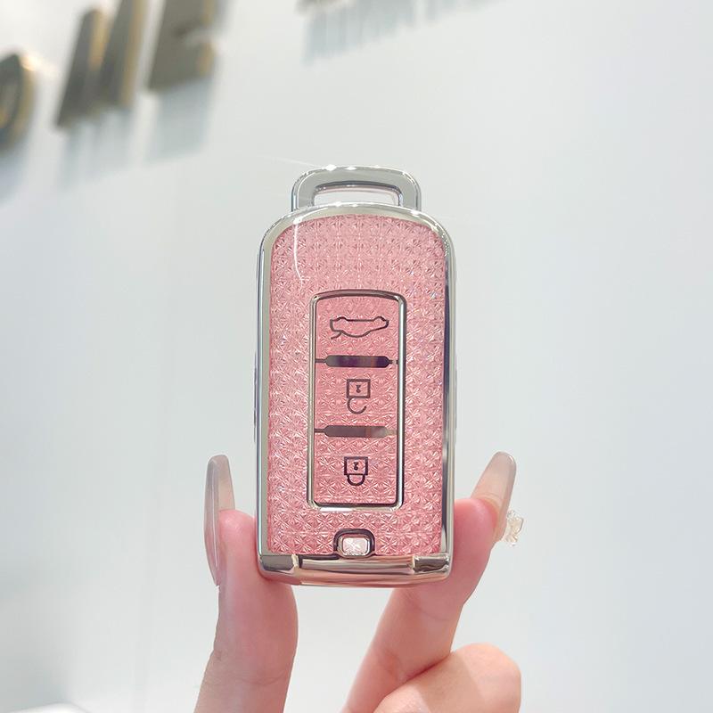 TPU Car Remote Key Cover Case Holder shell Chain Protector Fob For Mitsubishi Xpander Outlander ASX Pajero Eclipse Cross Montero