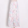 Small Fresh Fairy Long Dress Temperament Retro Floral Waist Standing Collar Large Swing Skirt Suit Women