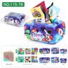 Baby Tissue Box Toy Silicone Montessori Early Learning Toy 0-12 Months Unbreakable Cloth Book Pull Out Toy Washable