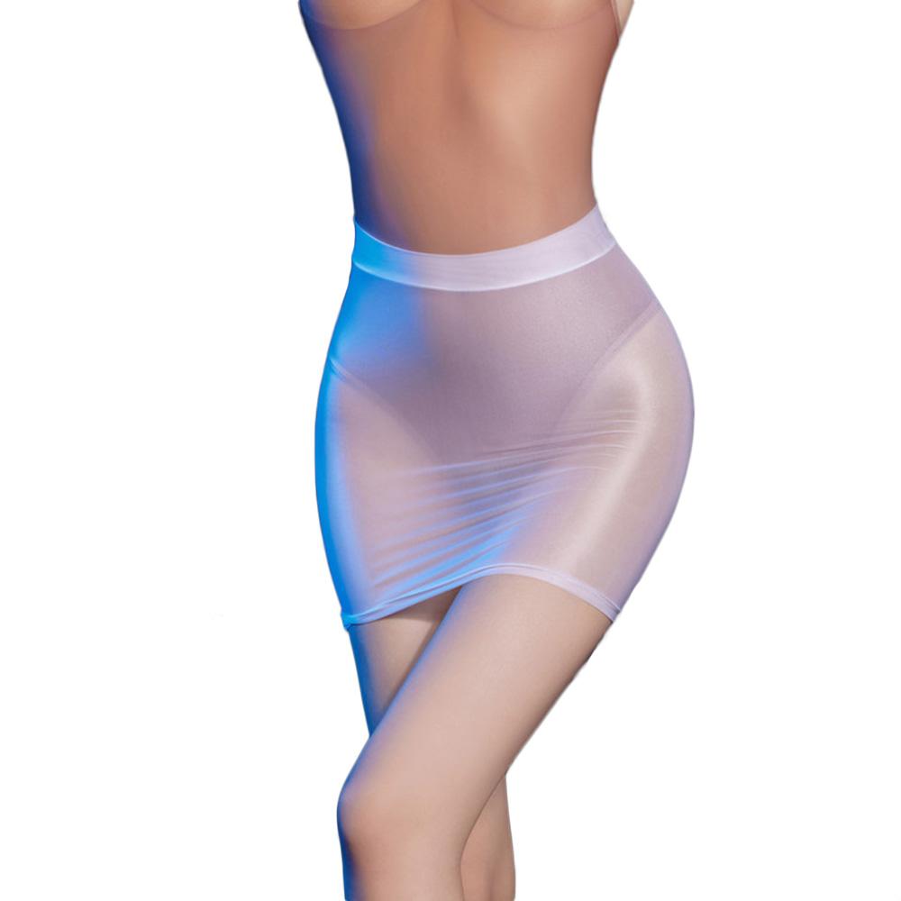Sexy Women Sheer See Through High Cut Bodysuit Oil Glossy Shiny Sexy Tights Stain Crotchless Yoga Elastic Shaping Leotard