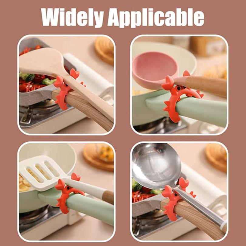 1/2/4/6PCS Silicone Spatula Rack Anti Scalding Overflow Clip Spoon Holder Mobile Universal Storage Shovel Rack Kitchen Gadget