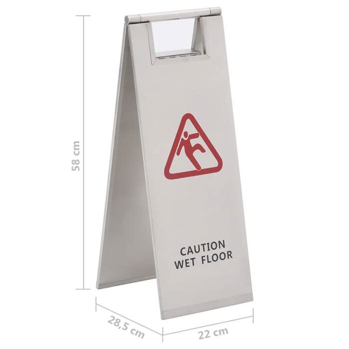 Panneau pliable - vidaXL - Caution Wet Floor - Acier inoxydable - Jaune - Brillant