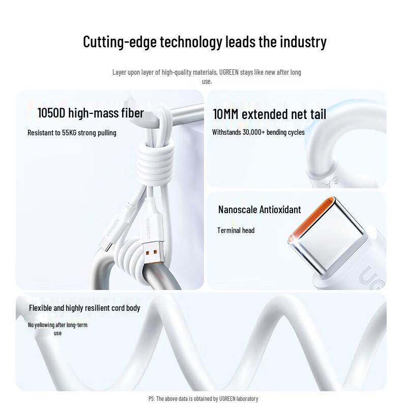 Ugreen 6A Type-C Fast Charging Cable for Huawei, Honor, Xiaomi