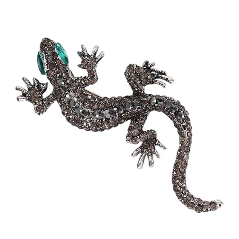 Retro Reptile Lapel Pin Fashionable Lizard Brooch With Vintage Detailing Perfect For Scarf Hat Outfit Accessories Gift Choice