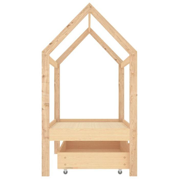 VidaXL Cadre de lit d'enfant avec tiroir Bois de pin massif 70x140 cm