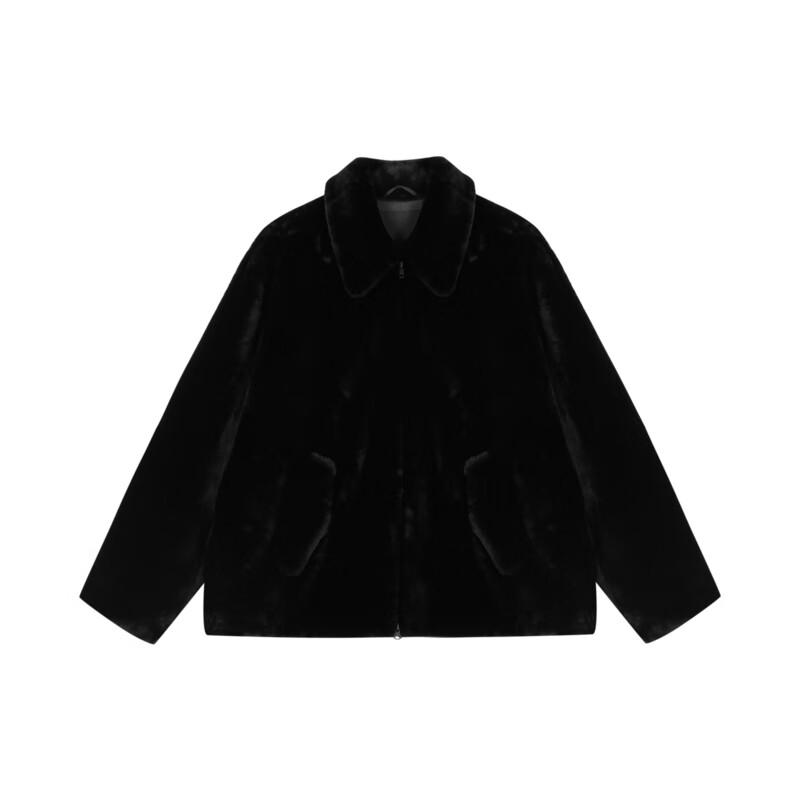 JNBY 2024 Winter Faux Fur Long-Sleeve Lapel Coat