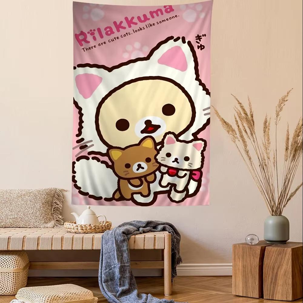 

New Cute Rilakkuma and Friends Tapestry - Cozy Cartoon Decor for Kids Room, Adds Joy, Comfort, and Playful Charm Home Tapestry 40CMX60CM