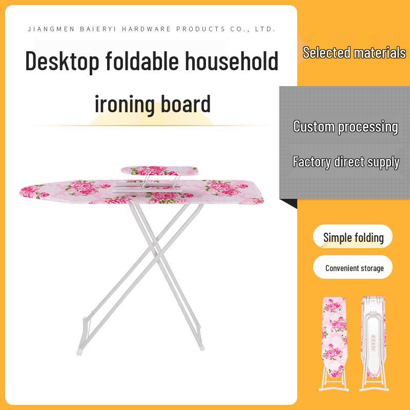 Reinforced Portable Folding Ironing Board with Anti-Scald Feature for Household Use