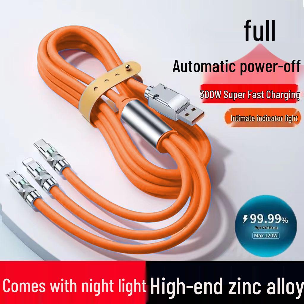 Bold 240W 3-in-1 Flash Charge Cable for Apple, Huawei, VIVO, OPPO - 6A Support