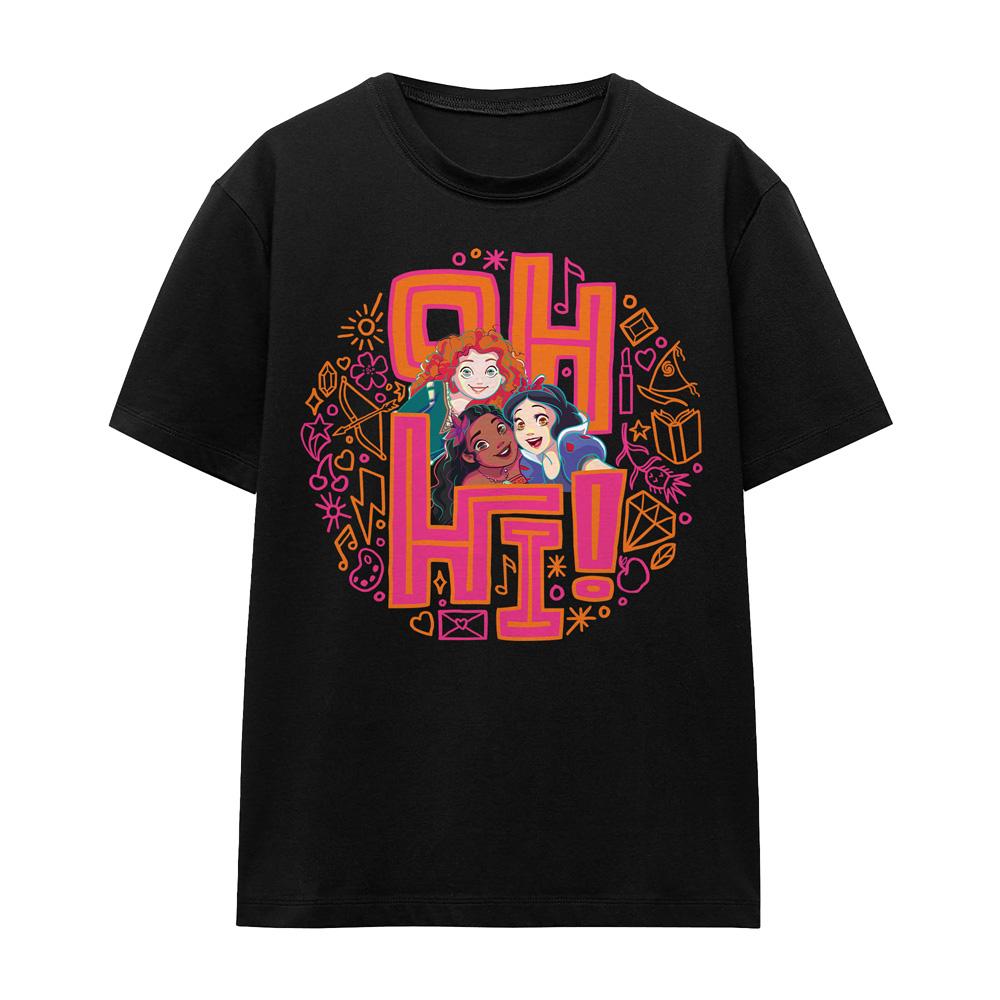 Disney Princess Unisex Adult Oh Hi! Merida Moana Snow White T-Shirt
