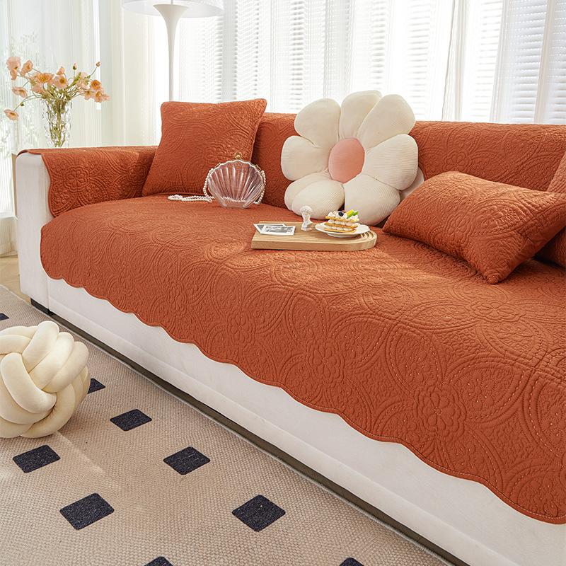 Selected High-End Style Custom-Shaped Pure Cotton Sofa Cover Suitable All Seasons Thick Slip-Resistant Seat Cushions Sofa Cover