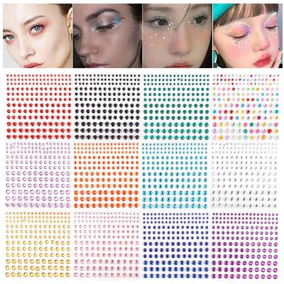 20-Color Face and Diamond Acrylic Pearl Stickers, 165 Pieces