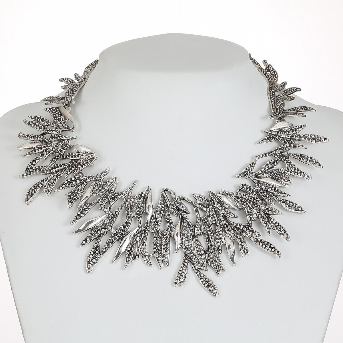 

Европейский и американский ретро-дизайн женское ожерелье на ключицу античный серебряного