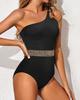 Summer New Tight-fitting One-shoulder Double-strap Swimsuit Seaside