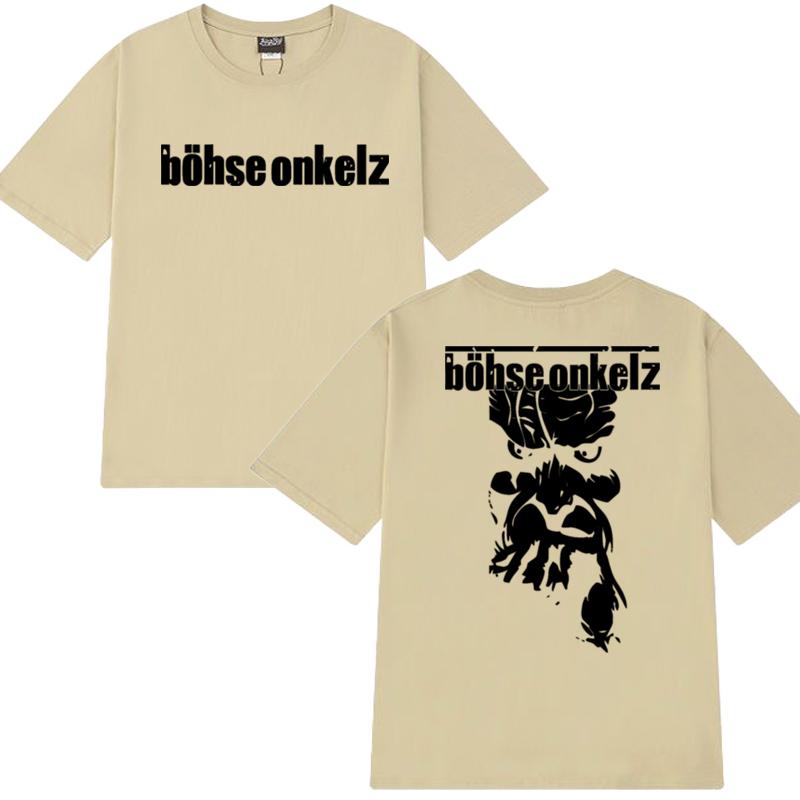 2026 Hot Sale Rock Band Böhse Onkelz Double Sided Print Short Sleeve T-shirts Men Women Vintage Hip Hop Streetwear Unisex Cotton T Shirt Top