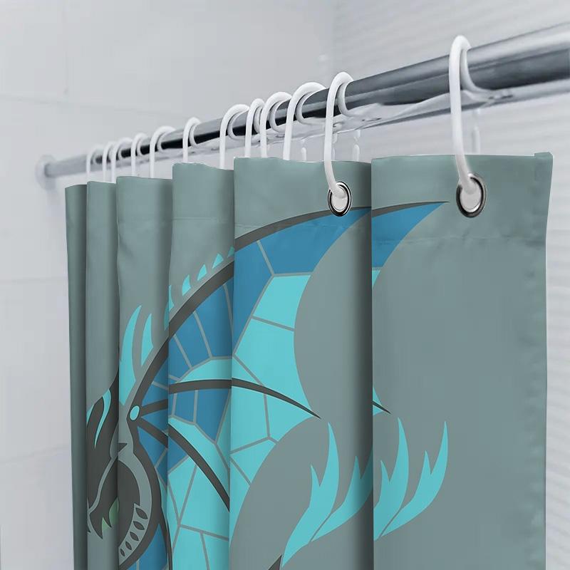 Dragon Shower Curtain Gothic Decor Fantasy Art Black Dragon Mythical Creature Bathroom Decor Home Decor Unique Shower Curtain Da