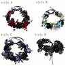 Exquisite Halloween Headband Fashion Adjustable Size Simulation Flower Headband Dark Style Plastic Cosplay Headband