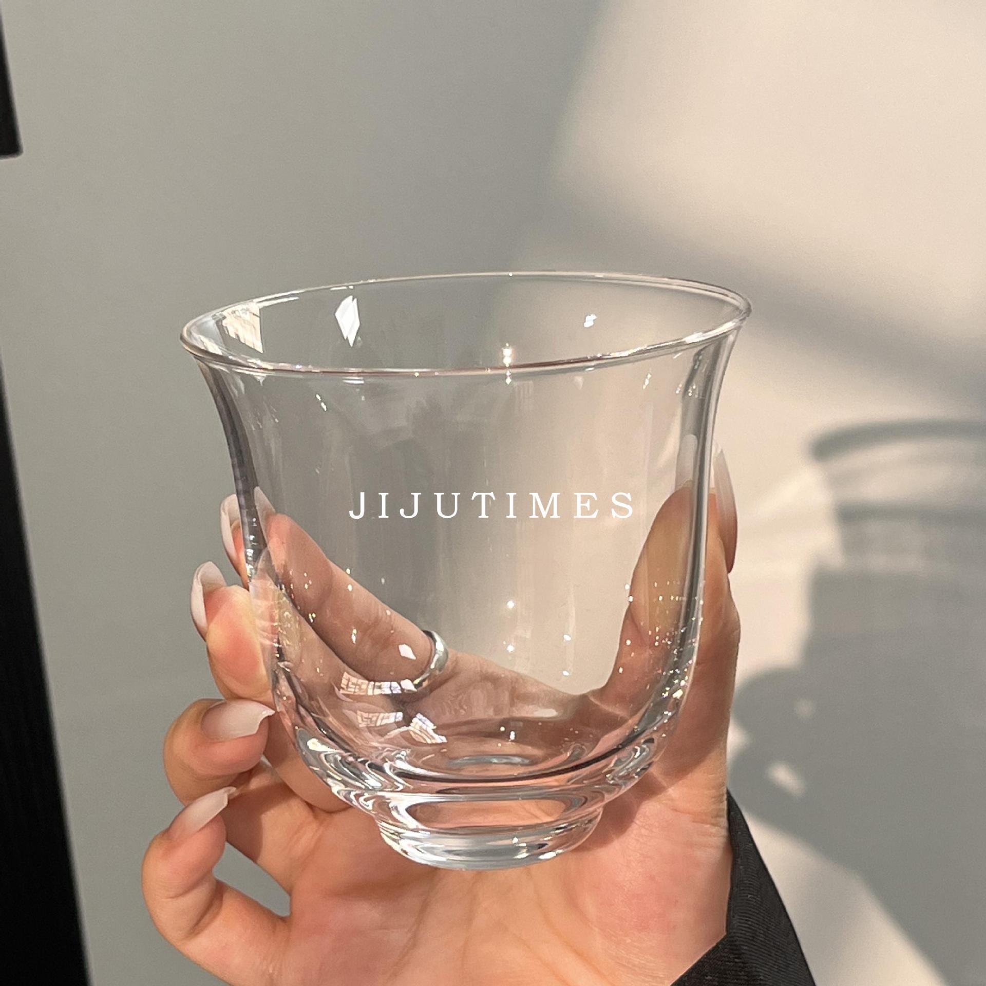 

Ins Retro Style Ice Coffee Cup Latte Cup Kung Fu Tea Series Cocktail Ice Hockey Cup Classical Glass Cup 280Ml