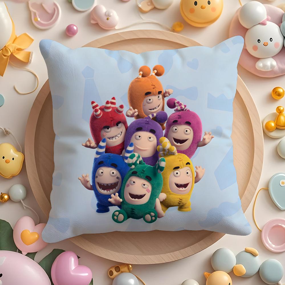 

Мультяшна наволочка для подушки O-Oddbods - Для дому та автомобіля, Багатоцільова, Двостороння, М яка та міцна для щоденного використання 50X50cm