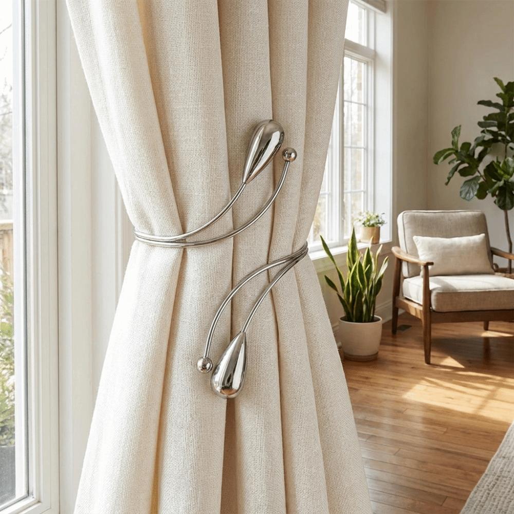 2PCS Arm Ring Curtain Holders Adjustable Curtain Holdbacks Living Room