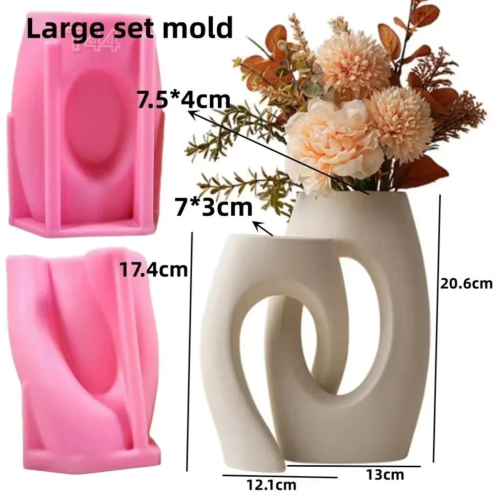Hollow heart flower vase resin silicone mold heart-shaped vase concrete mould Valentine's Day gift Love flower pot gypsum molds
