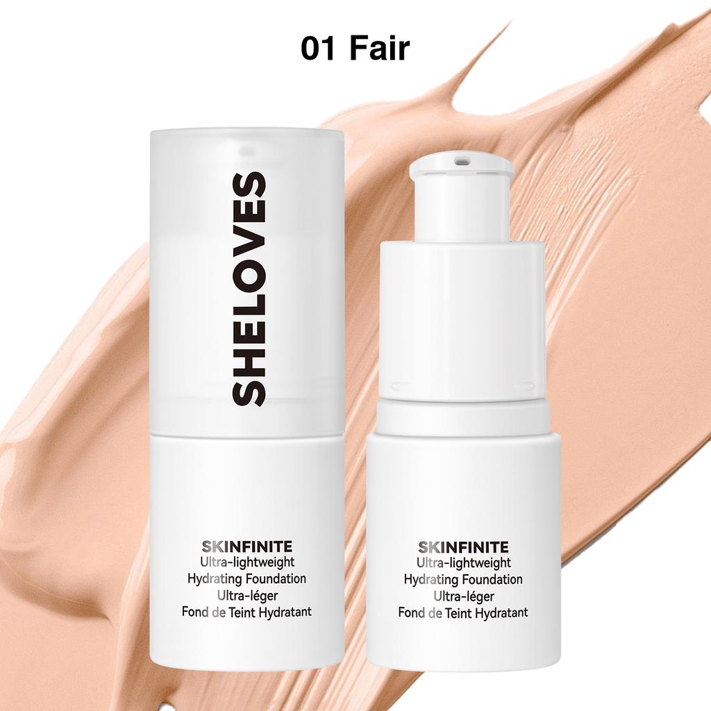 Hydrating Foundation with Dewy Finish, Long-Lasting Full Coverage, Waterproof & Sweat-Resistant