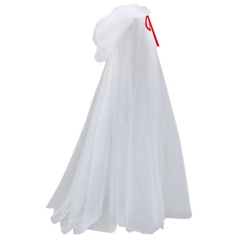 Elegant Transparent Witch Costume Cloak for Adults Teens Halloween Party Role Play Dressing Up