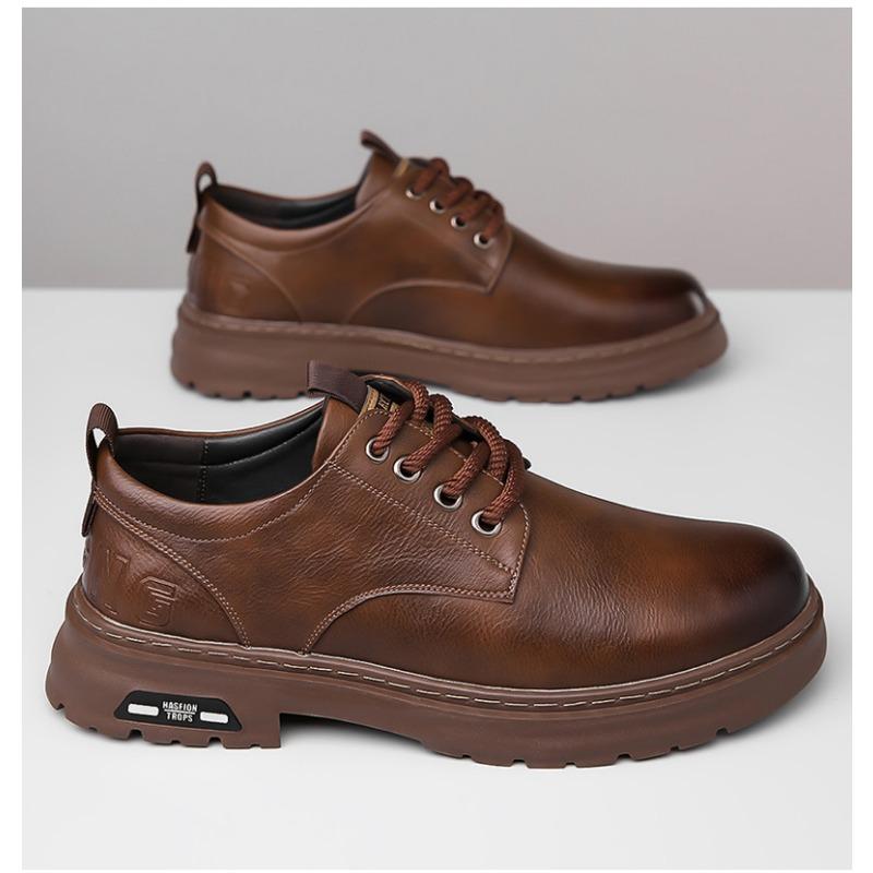 Men S Retro Casual Work Lace Up Leather Shoes For Men