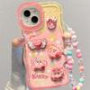 Kirby Doll iPhone Case: Compatible with iPhone 11, 12, 13, 14 & 15 - Wavy Edge with Dual Stand for Women