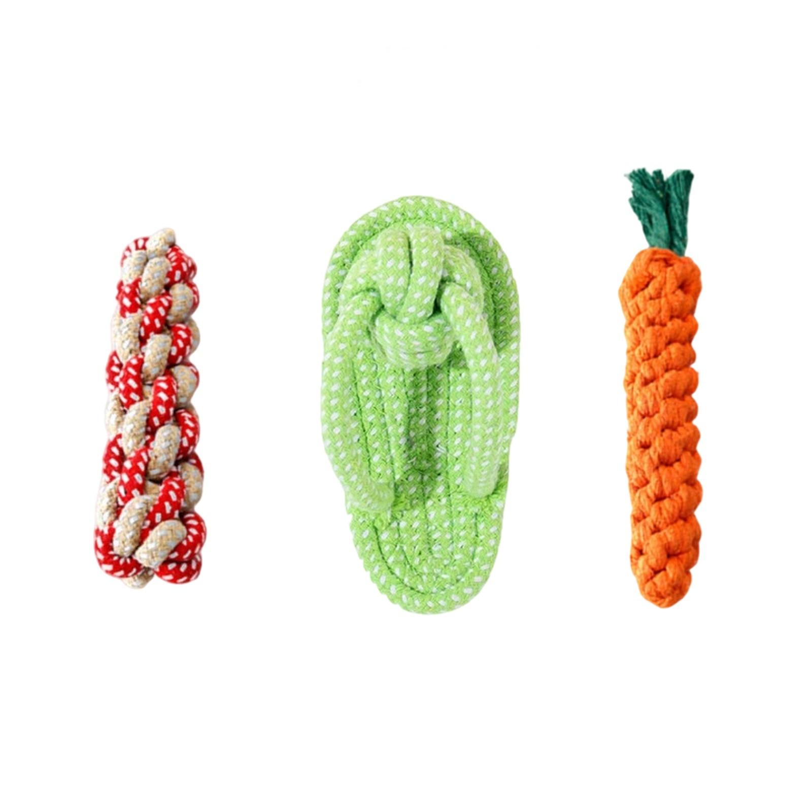 

Набор из 3 игрушек из веревки для питомцев, плюшевая веревка для щенков (Тедди) - Чистка зубов и снятие скуки One Size