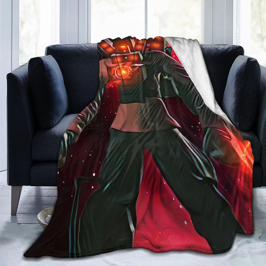 Coperte Divertenti Skibidi Toilet Coperta Plaid in Flanella Coperte Morbidissime per Casa Camera da Letto Esterno Coperte Copriletto Trapunta