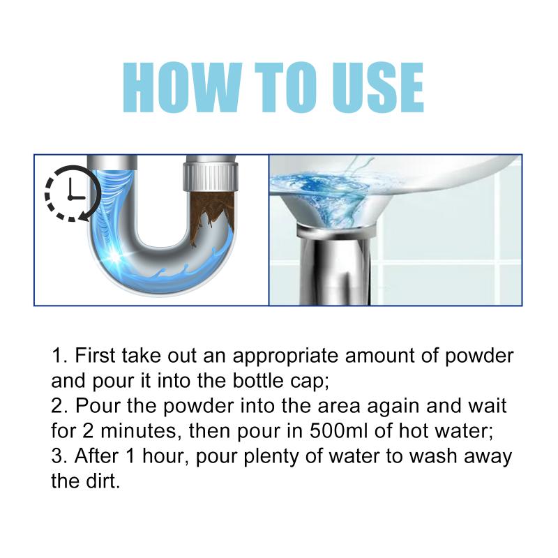 Sink Drain Cleaning Powder Quick Hair & Oil Deposits Removal Restores Pipeline Smoothness Prevents Blockages Drain Cleaner