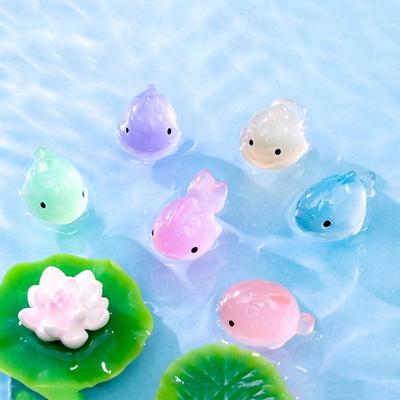 Decorative Luminous Fat Fish Simulation Mini Fish Figures Cute Fat Fish Landscaping Home Desk