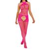 Womens Fishnet Bodystocking Hollow Out Design Cross Halter Neck Clubwear