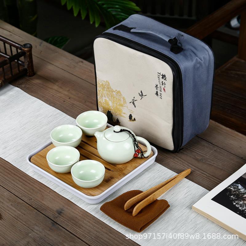 Travel Tea Set, Household Portable Set, Outdoor Souvenir, Chinese New Year Gift