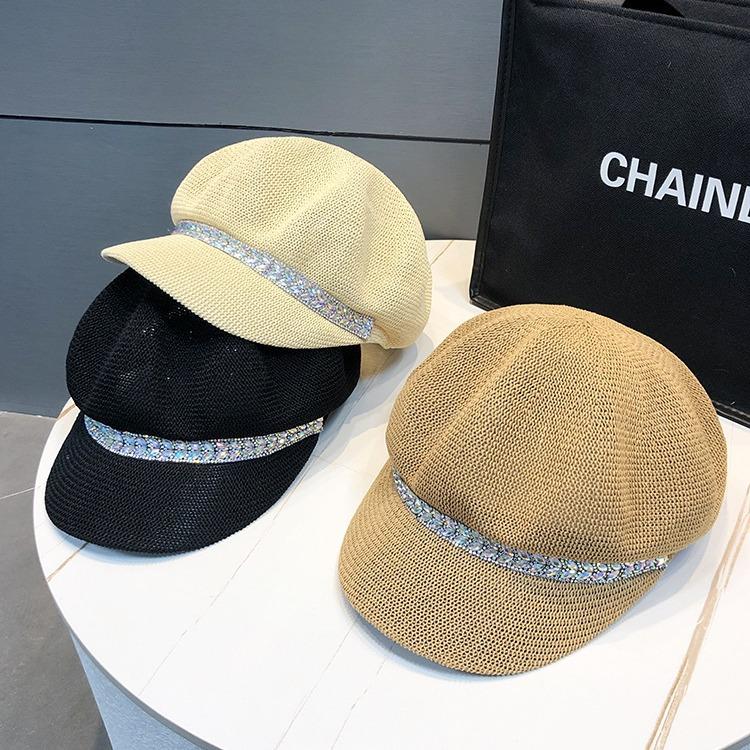 Hollow octagonal hat children's summer thin breathable styling painter hat versatile face ducktongue newsboy hat