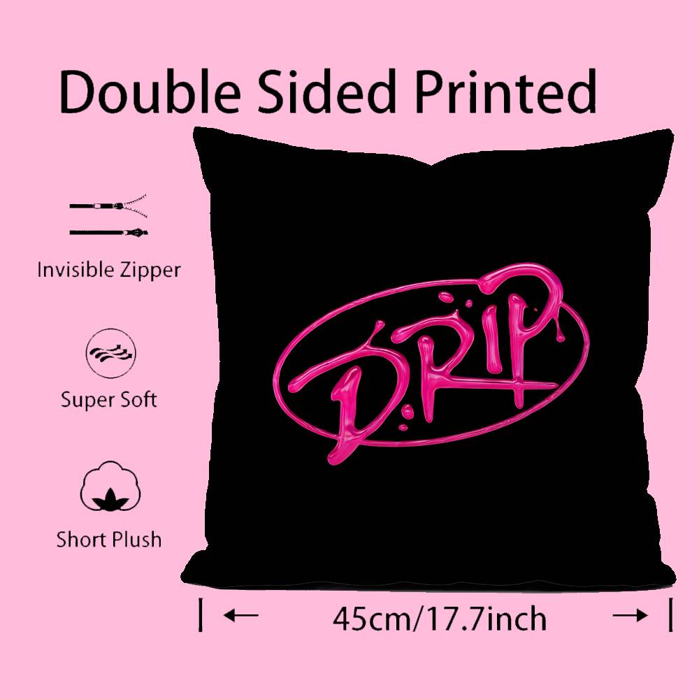 Cool KPOP B-BABYMONSTER Povlak na polštář Proti roztočům Neviditelný zip hedvábný krátký plyš Potah na polštář na pohovku